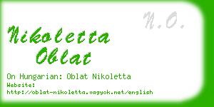 nikoletta oblat business card